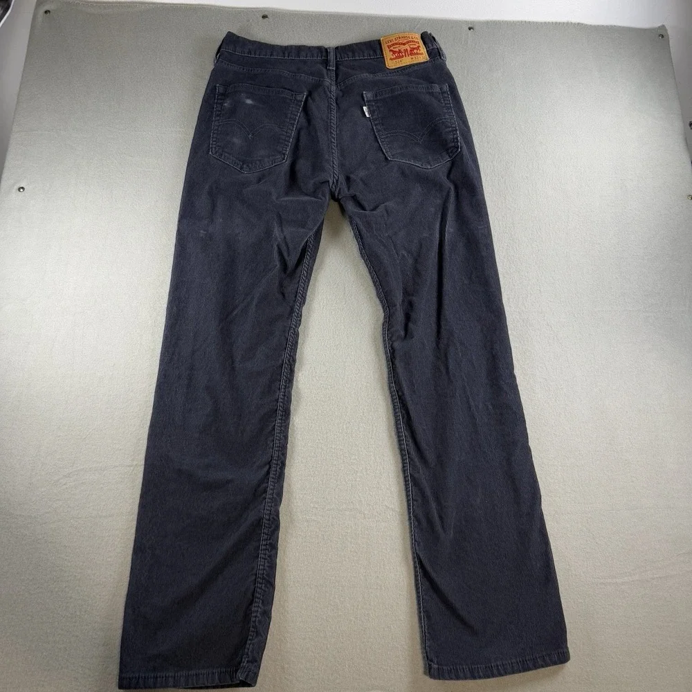 Levis 514 Jeans Corduroy Pants Men 33x32 Black Straight Leg Casual Winter Preppy
